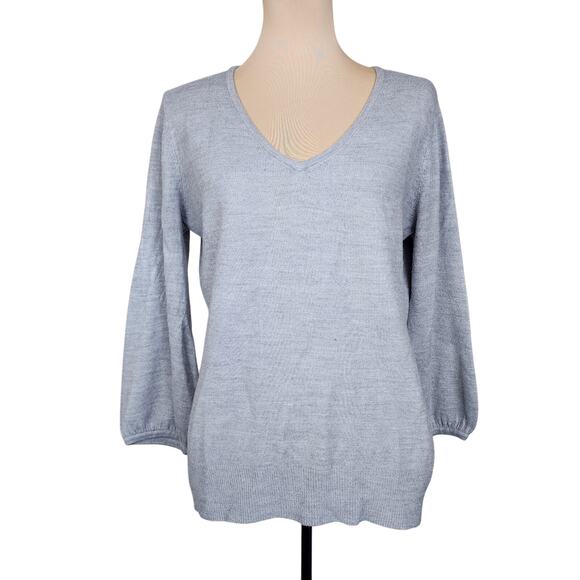 Karen Scott Medium Grey Gray Sweater Blouse - Picture 1 of 3
